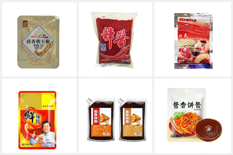 RL-GD8-200R/250R/300D香菇肉酱全自动包装机样品